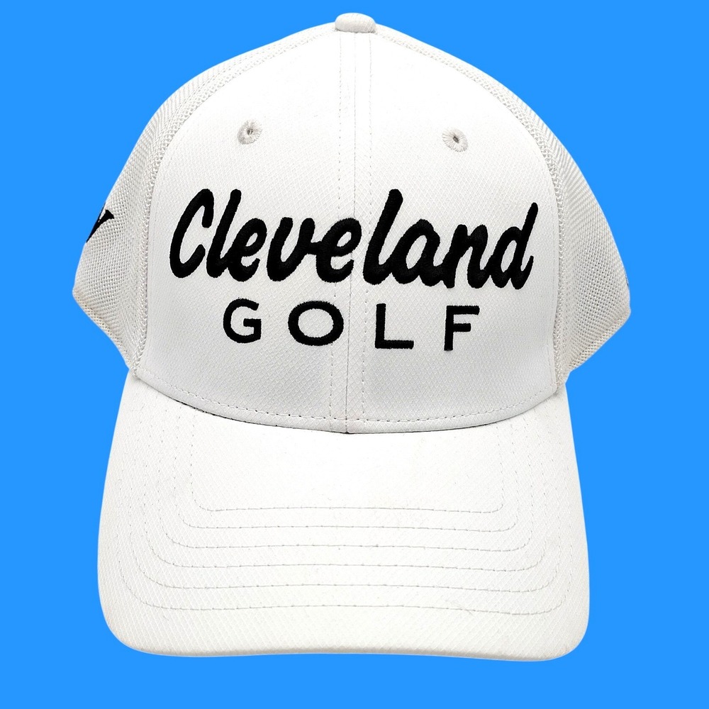 Cleveland Golf Hat Mens L/XL White A-Flex Mesh Srixon Embroidered Cap